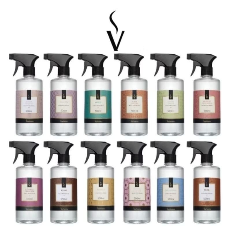 Água Perfumada Spray Para Tecido 500ML Via Aroma Fragrância Clássica Aromatizador de Ambiente