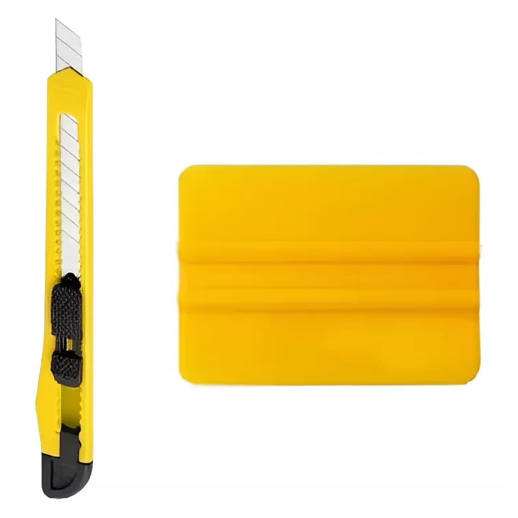 Kit instalação Espátula e Estilete para ajudar na aplicação e tarefas simples de instalação.