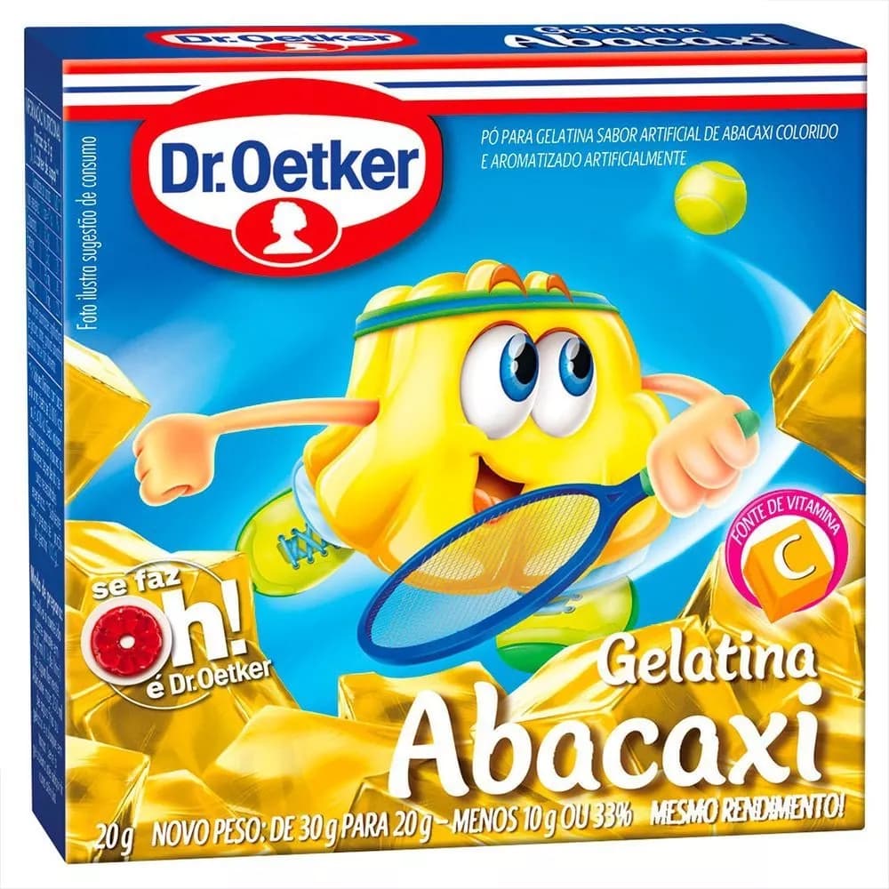 Gelatina Sabores Dr.Oetker 20 g Abacaxi Morango Framboesa Maracuja