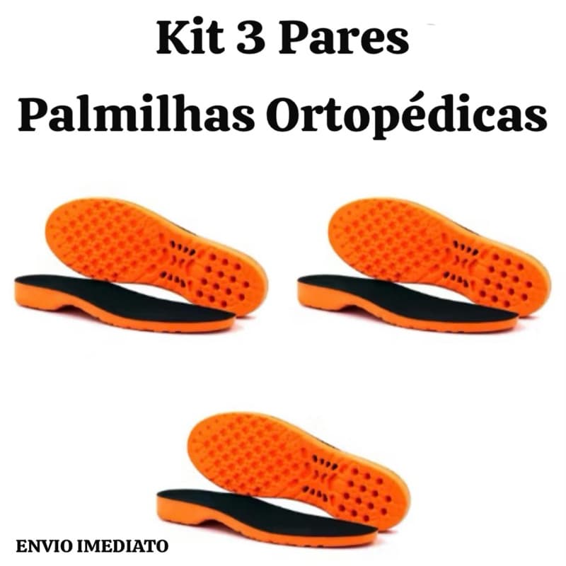 Kit 3x Palmilhas super confortável ortopédica para bota militar, motoqueiros, tênis e etc