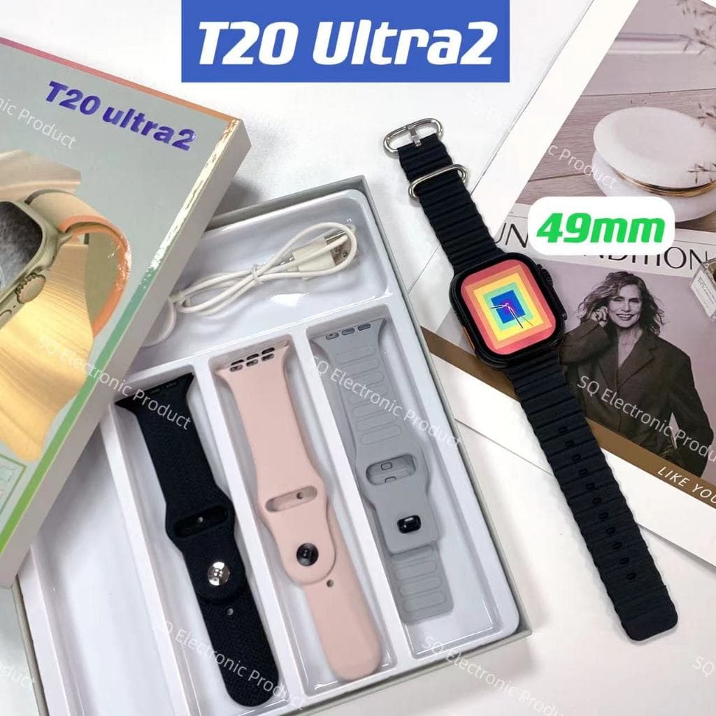 Smartwatch T20 Ultra 4 Pulseiras - App HiWatchPro + Carga Sem Fio Série 9