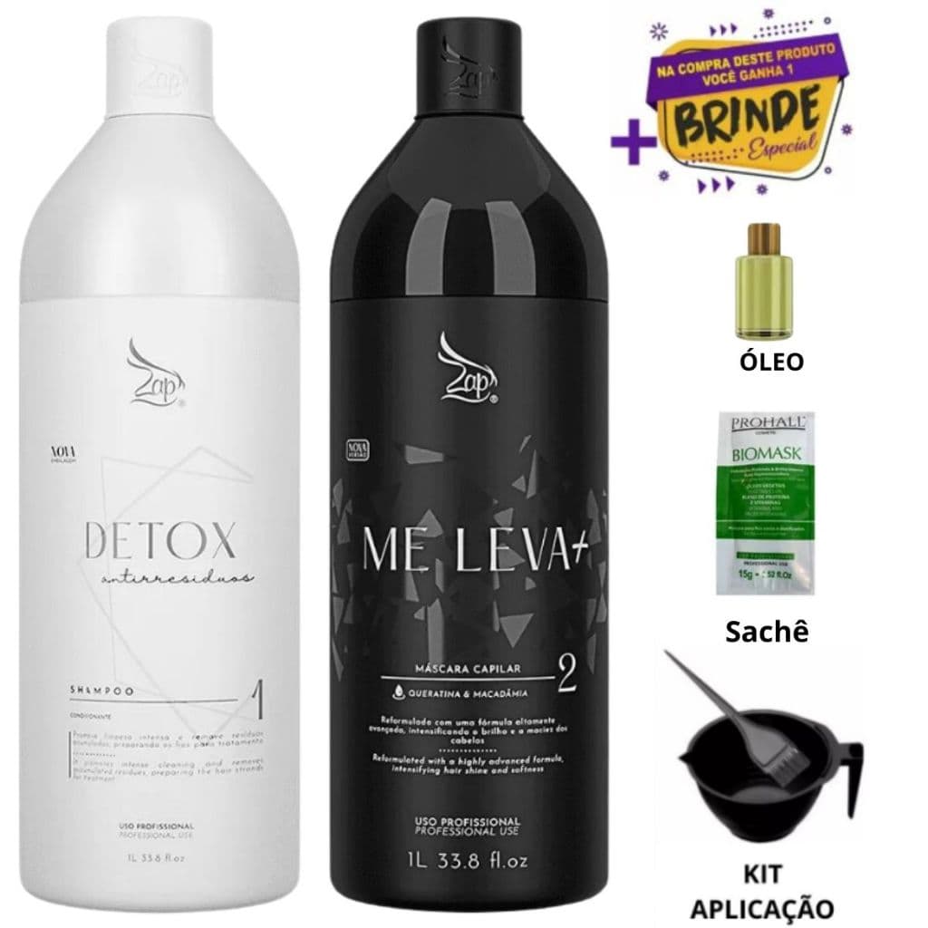 Zap Kit Me Leva+ Black (2x1L)  Kit Aplicação + óleo + Sache
