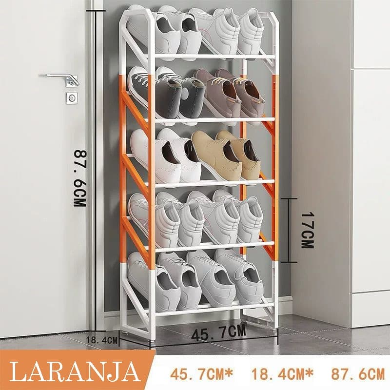 Sapateira Vertical 5/6 Prateleiras 18 Pares De Sapatos Calçados Aço Cromado Luxo Desmontável Colorido