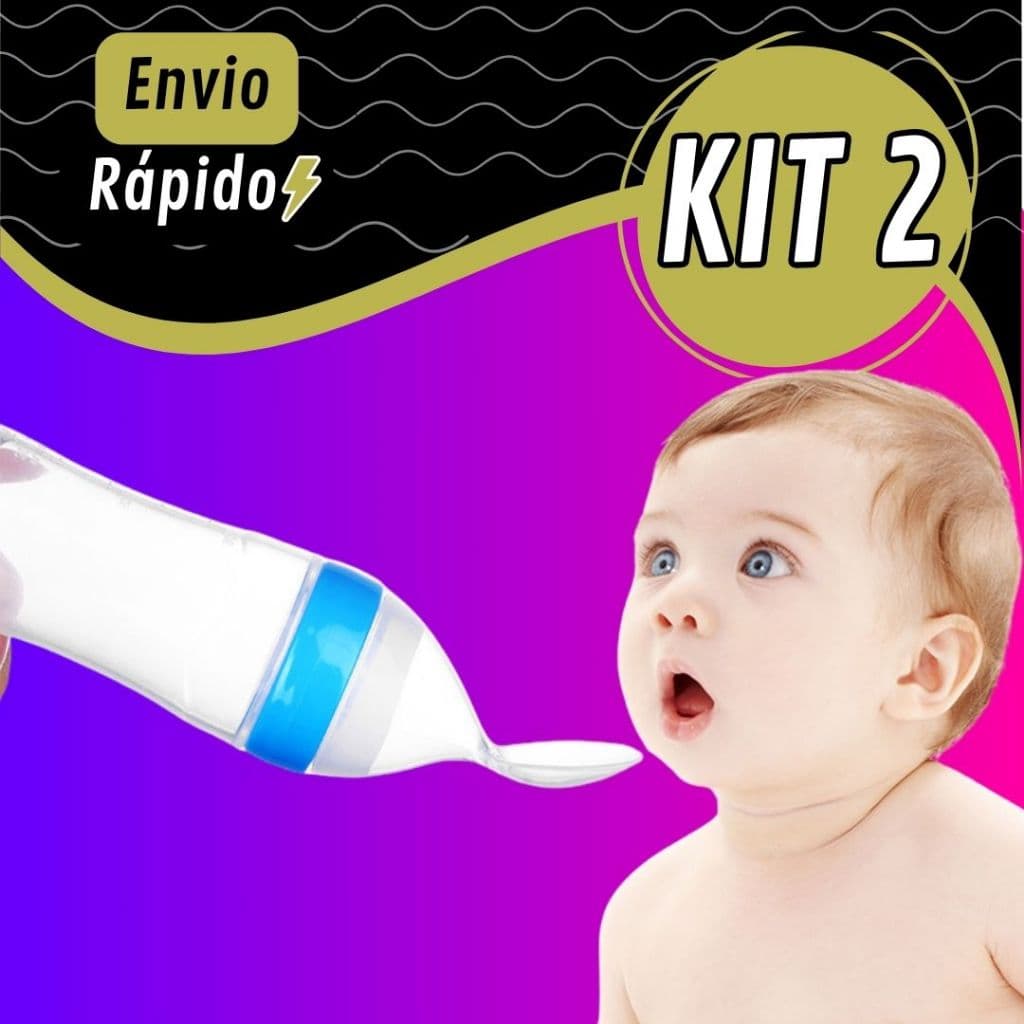 Kit 2 Colher Dosadora Mamadeira Para Bebê Introdução Alimentar Infantil Leite Papinha Livre de BPA