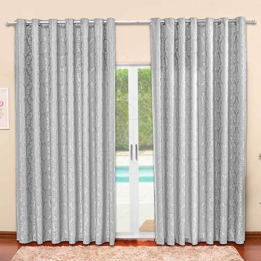 Cortina Moderna Jacquard Brasão 4,00m x 2,70m Semi Blackout perfeita para Casa para janelas e portas
