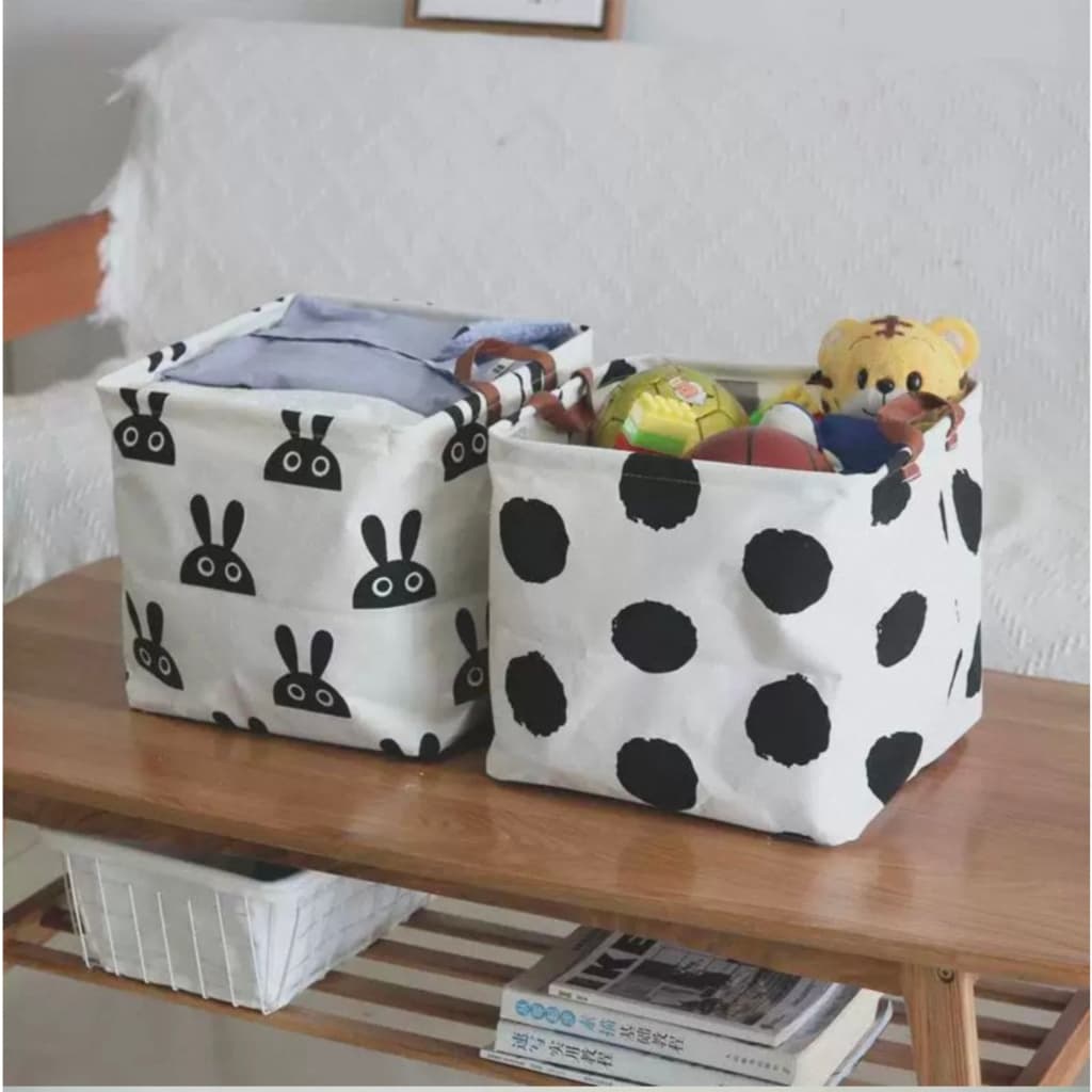 Cesto Organizador Multiuso Dobrável Roupa Brinquedo Tecido Grande 30X30X30