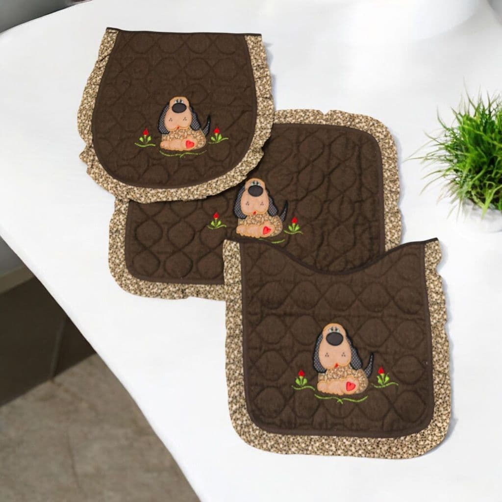 Jogo de Banheiro Bordado Atoalhado 3 peças casa decoração banheiro tapete