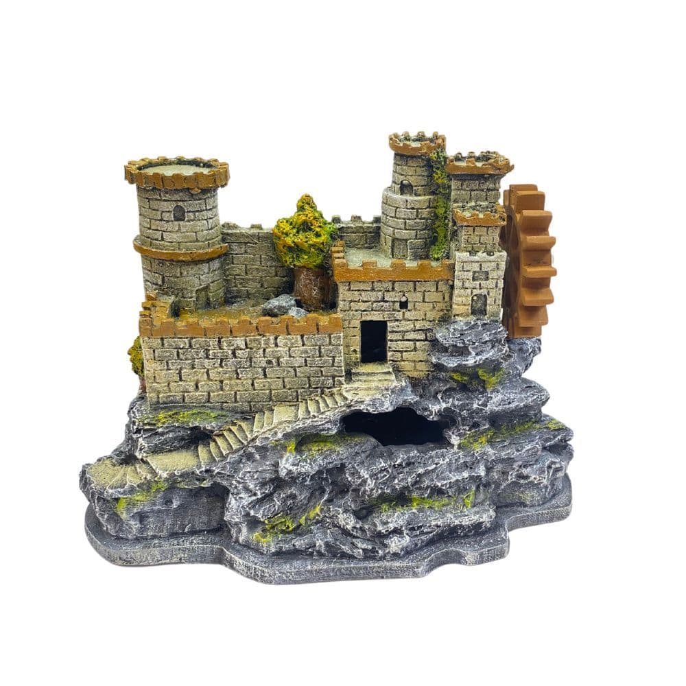 Enfeite Para Aquário- Castelo Medieval Oxigenador + Compressor de ar/bomba