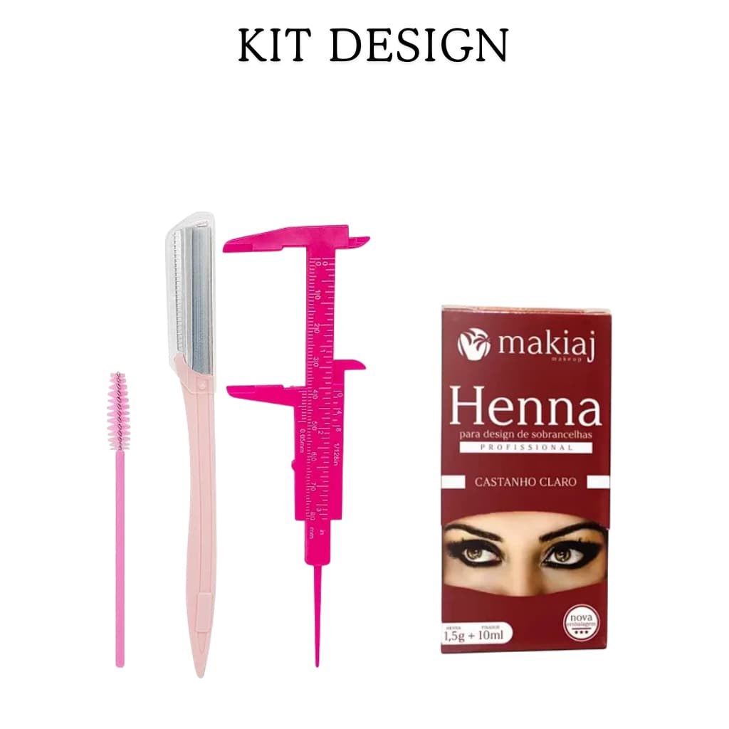 Henna e kit navalha para design de sobrancelhas, kit essencial para manter suas sobrancelhas lindas