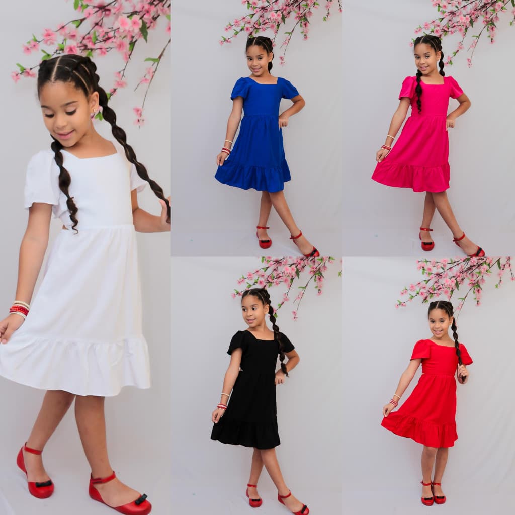 Vestido Basico Curto Infantil Juvenil Adolescente Menina