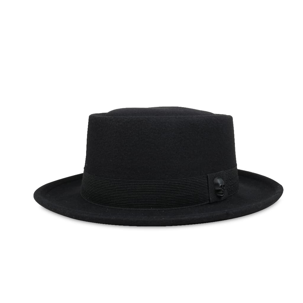 CHAPÉU PORK PIE PRETO COM PEQUENO DEFEITO DE FABRICAÇÃO - LEIA A DESCRIÇÃO