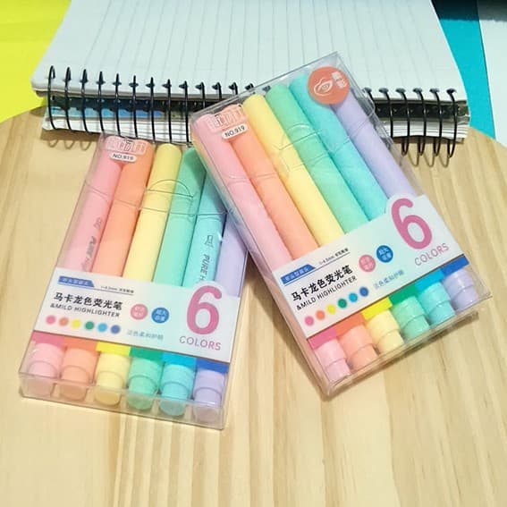 Marca Texto Tons Pastéis - 6 Cores Suaves
