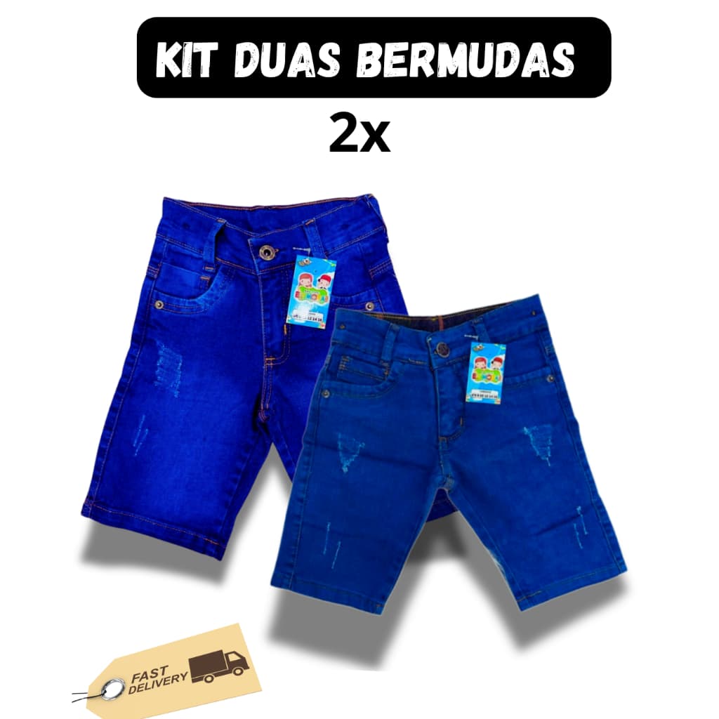 Kit 2 Bermudas Jeans Masculinas com Regulagem Interna – Estilo e Conforto em Dobro!