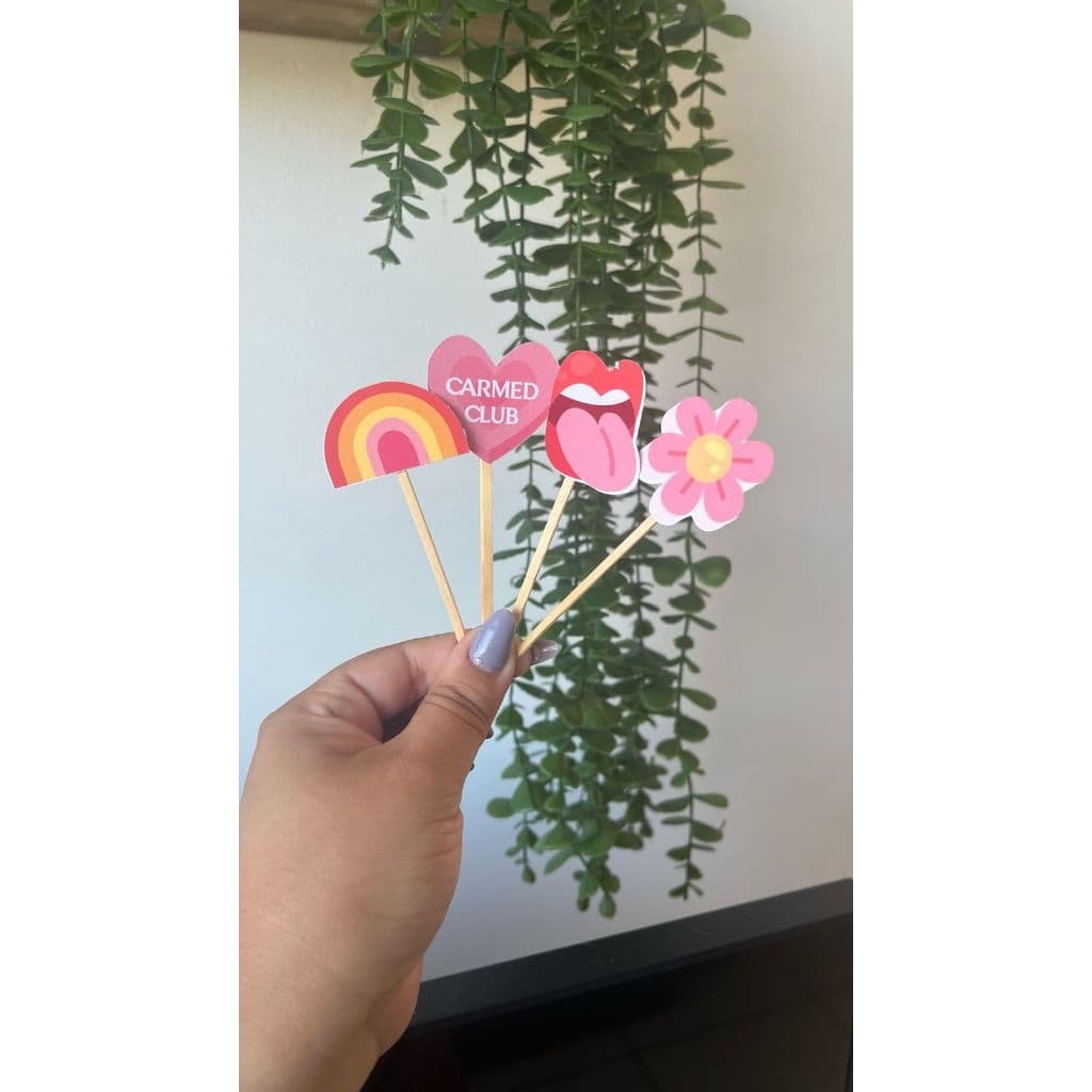 30 Topper para Docinho Tema Carmed Decoração Festa Infantil Personalizado