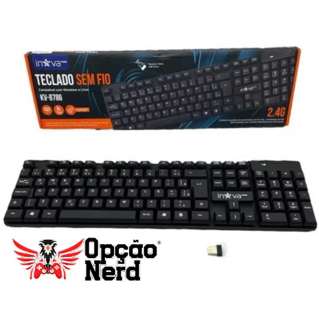 Teclado Sem Fio Original Inova Keyboard Preto