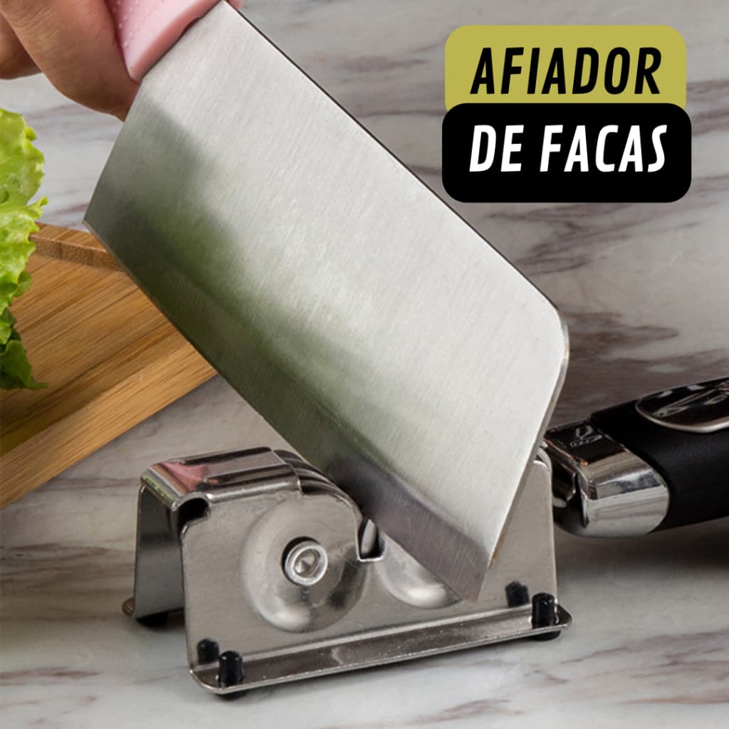 Amolador e Afiador Profissional Inox De Facas e Tesouras Qualidade Premium Churrasco Cozinha