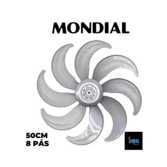 Hélice Do Ventilador Mondial Turbo 50cm 8 Pás Prata Original