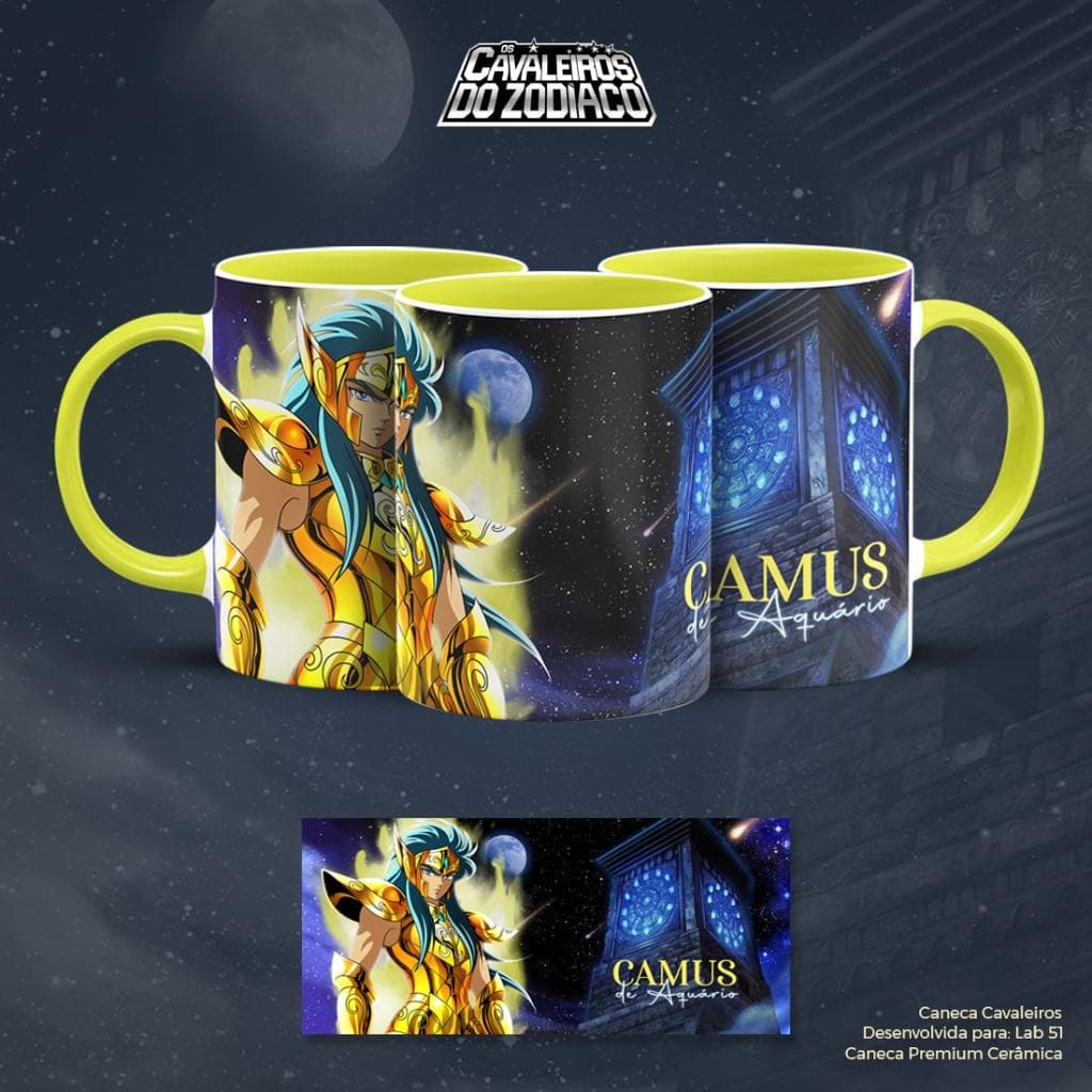 Caneca Porcelana Personalizada CAVALEIROS DO ZODIACO CAVALEIROS DE OURO
