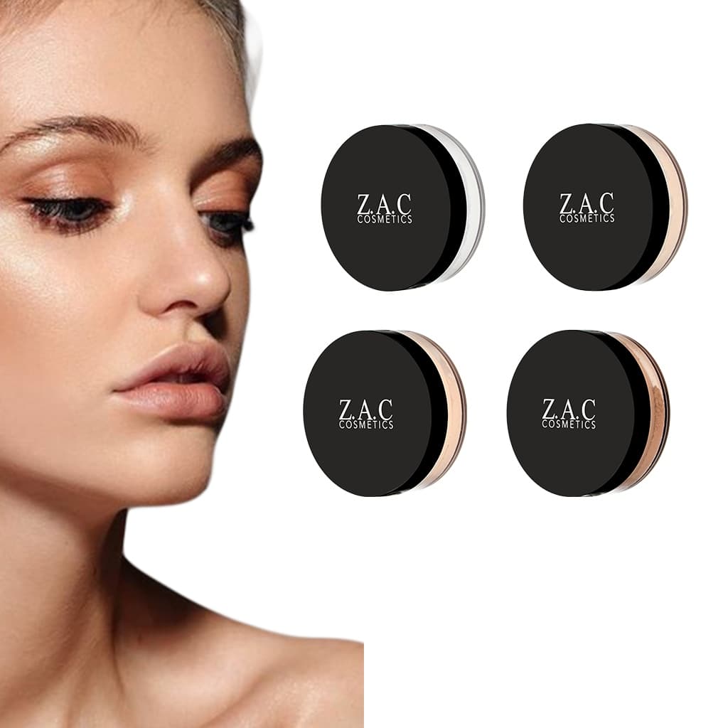 Pó Facial Fixação Brilho de Longa Duração Controle de Óleo Impermeável Pó de Beleza 3.5G Z.A.C Cosmetics LP0148