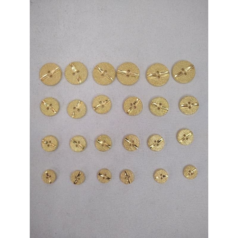 Botão Dourado ABS Riscado – Pacote com 12 Unidades