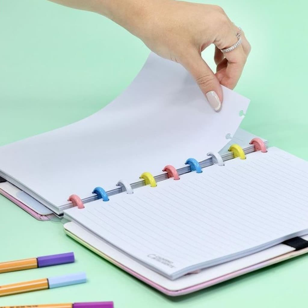 Bloco REFIL Caderno Inteligente 08/10/11 Discos 80 Folhas- M(A5)/G(B5)/GG(A4)