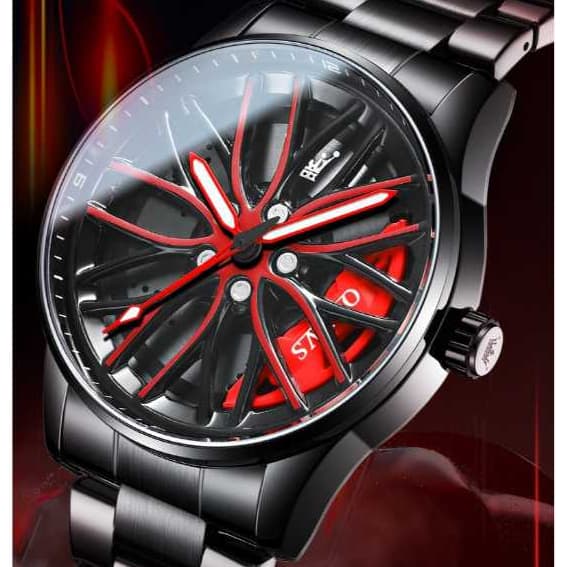 Relógio masculino esportivo racing car mostrador roda liga leve ( veja na descrição os modelos que  giram )