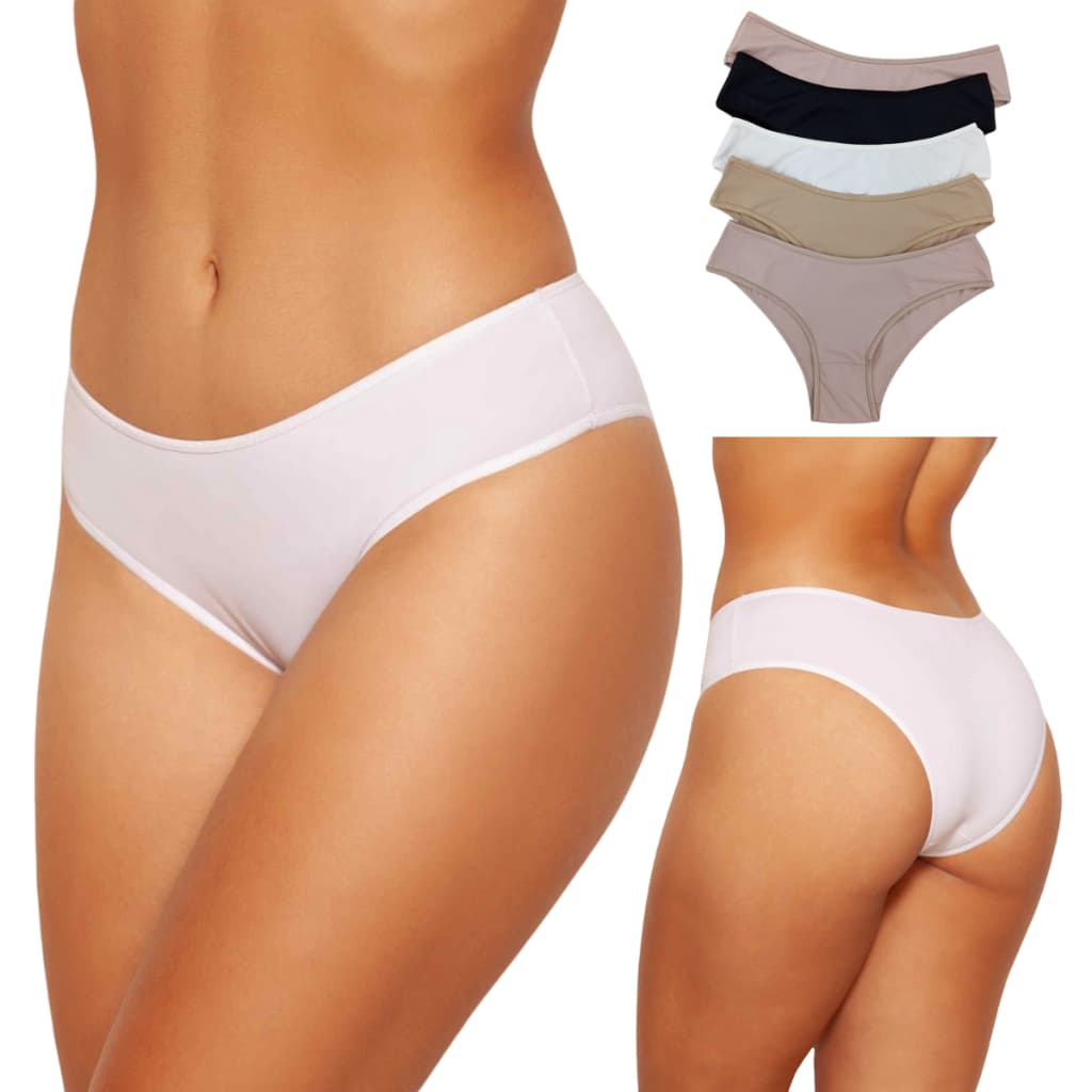 Kit 5 Calcinha Tanga Boxer Microfibra Lisa Poliamida Conforto