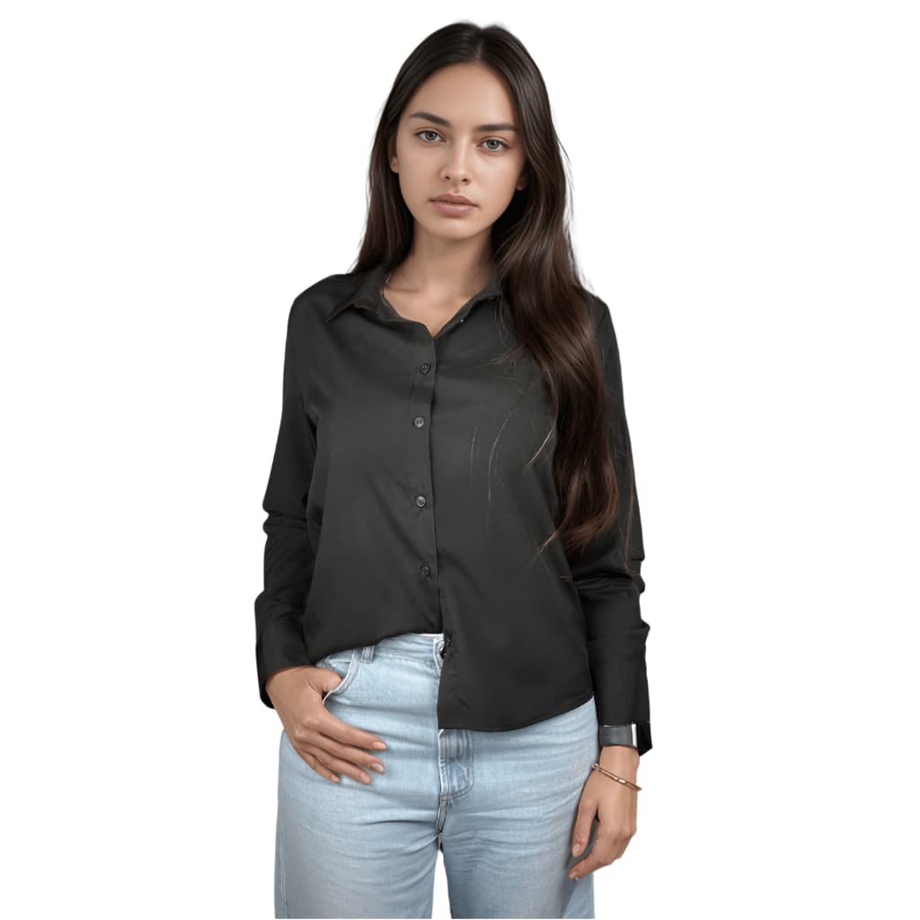 Blusa Social Feminina Manga Longa Tecido Não Amassa Premium