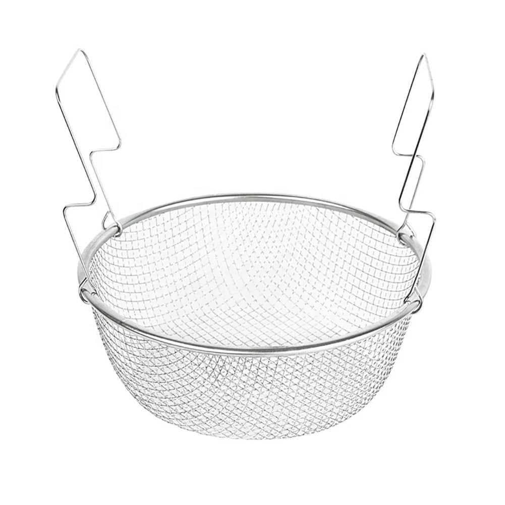 Cesto para Fritura Fritadeira Inox 22cm/26cm Reforçado c/ Pegador