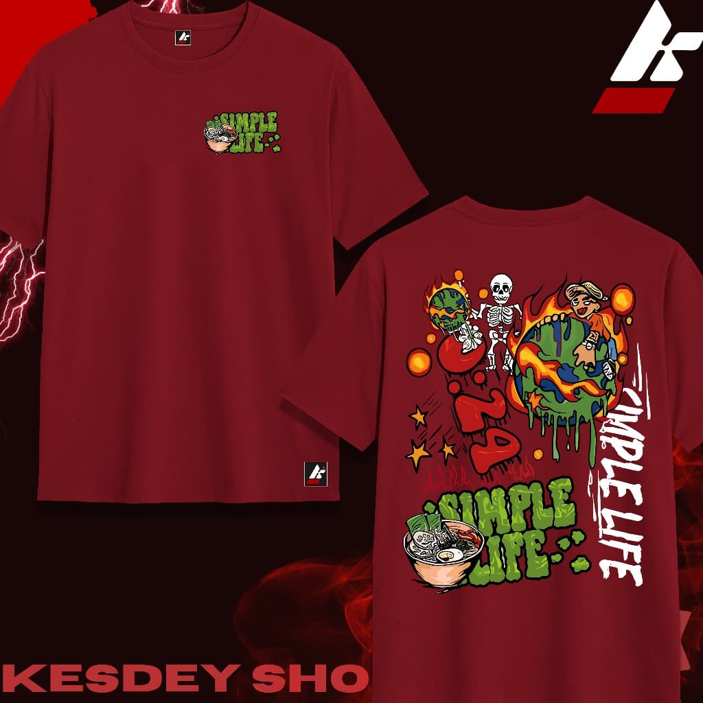 CAMISETAS T-SHIRT 100% Algodão UNISSEX STREETWEAR Estampa Personalizada DESENHO SIMPLE LIFE