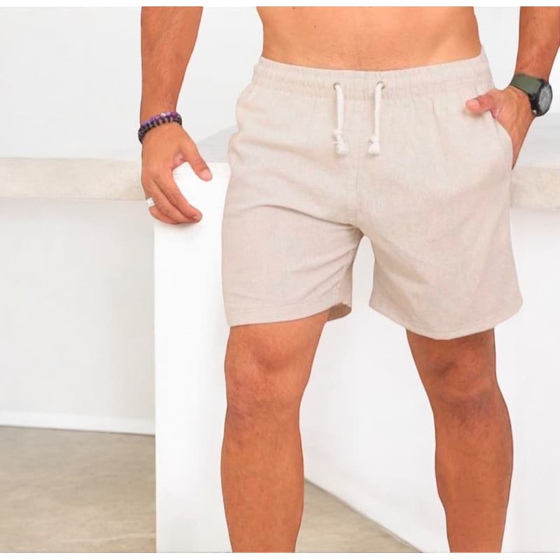 Bermuda Mauricinho Curto Short Linho Praia Moda Casual Slim Várias Fio Tinto Viscose Cores