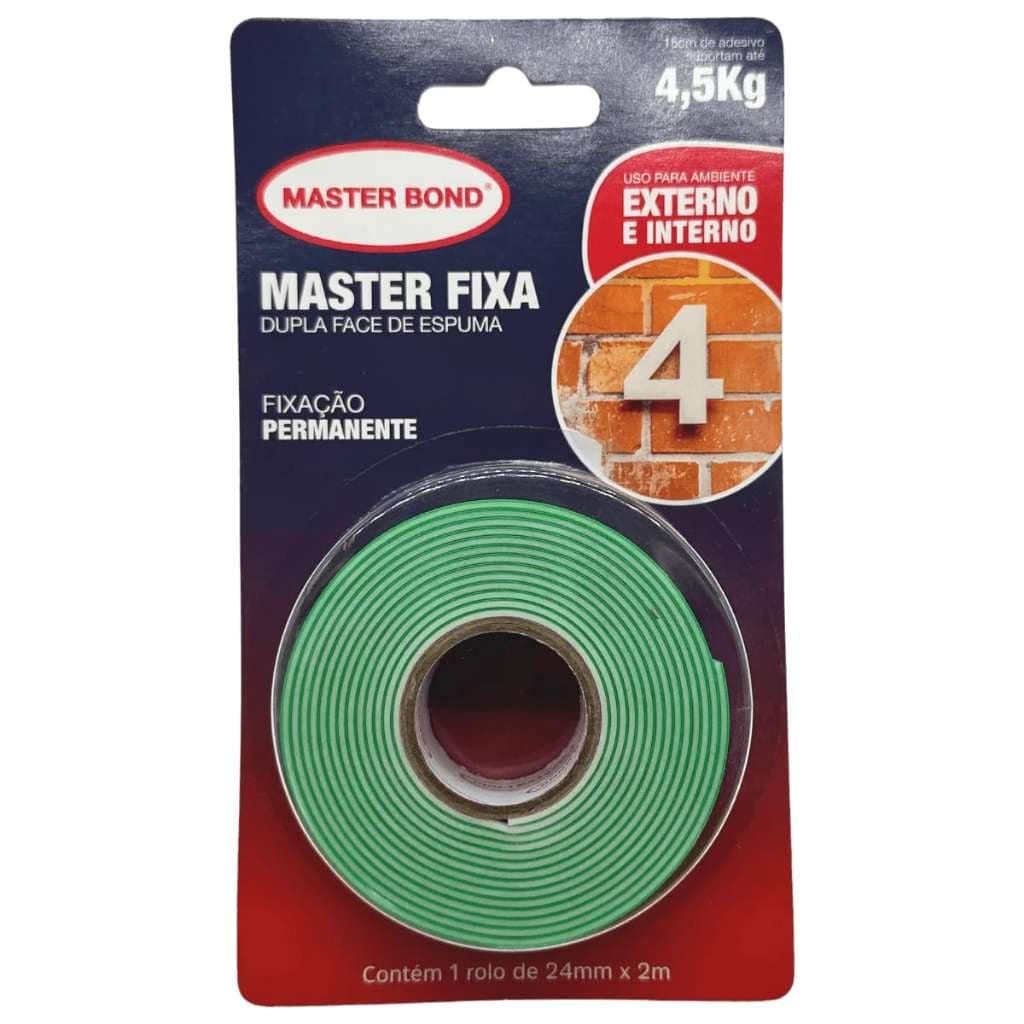 Fita Dupla Face Master Bond Exclusiva (24mm x 2m) – Fixação Forte e Duradoura para Qualquer Aplicação