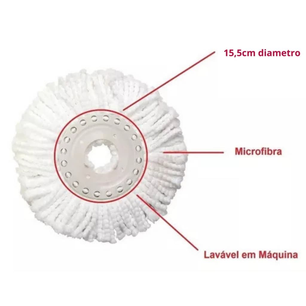 Refil Microfibra Mop 360 Perfect Pro E Move Limpeza