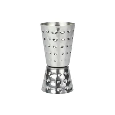 Dosador Bebidas Duplo Inox Martelado 25ml e 50ml