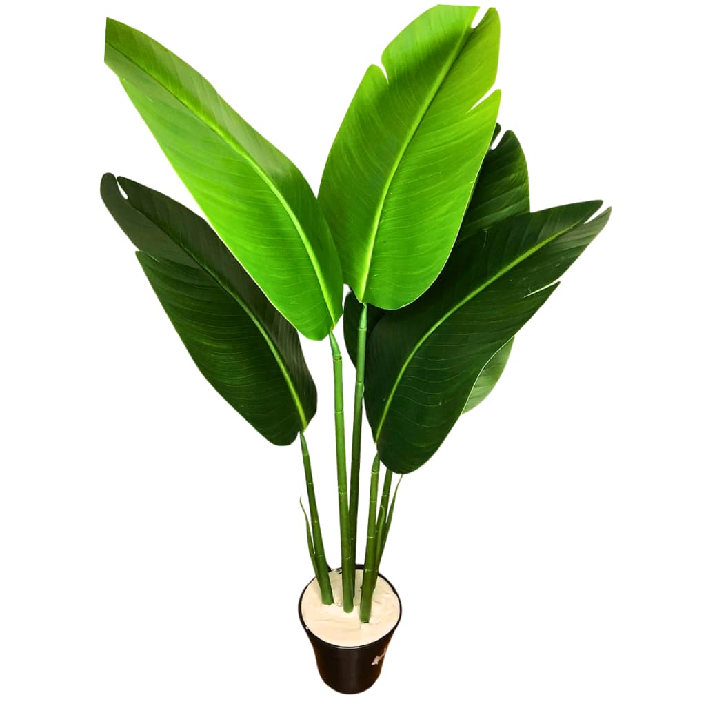 Planta Árvore Bananeira Artifical Grande Folhas Verdes 80cm