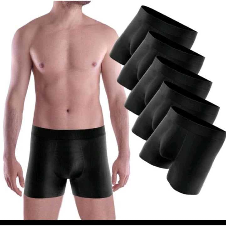Kit 5 Cuecas Boxer Pretas Adulto Masculina Cueca Box Com Forro