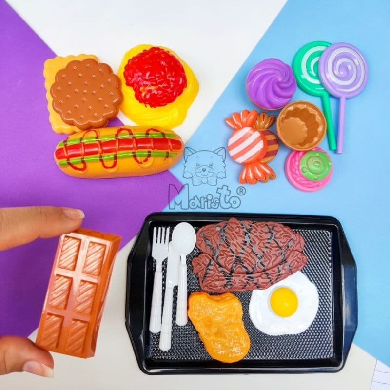Kit 2 Cartelas de Miniaturas Comidinhas Sortidas Lanches Fast Food Doces
