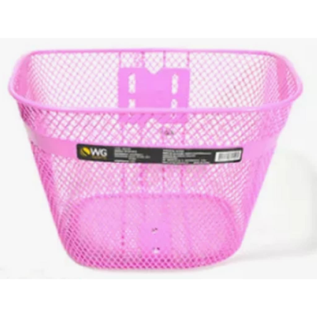 Cestinha Dianteira De Aço Aro 20 Rosa Wg Sports  Tamanho 27x20x20 Cm