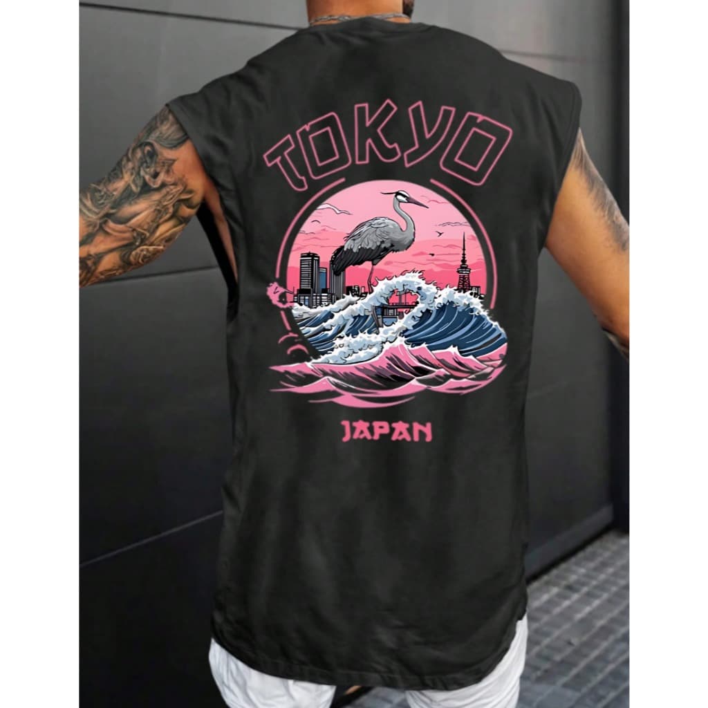 Camiseta Regata Oversized Masculina Tokyo Academia Treinos Verão 100%Algodão Moda Masculina Camiseta Cavada