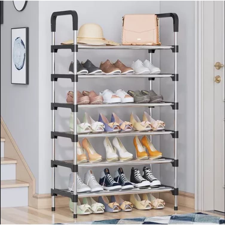 Sapateira Vertical Quarto Inox Luxo 18 Pares 6 Prateleiras