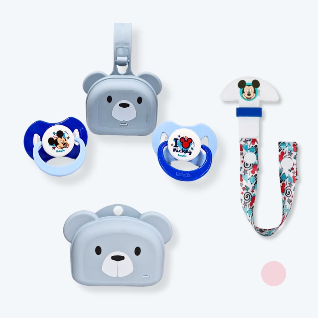 Chupeta orto c/ capuz do mickey/minie prendedor de chupeta porta chupeta saboneteira infantil KIT´S