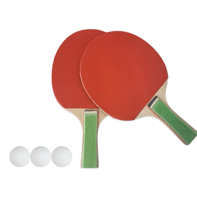 Kit Ping Pong 2 Raquetes e 3 Bolinhas Profissional - 5 Peças