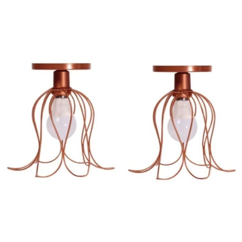 kit 2 de teto industrial retro plafon aramado tulipa