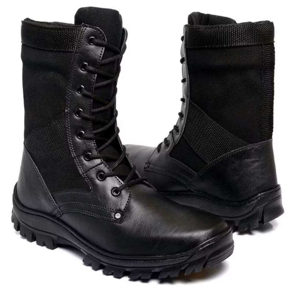 Bota Masculina Tatica Motoqueiro De Couro Reforçado Costurado Impermeável + Palmilha Macia Impermeável