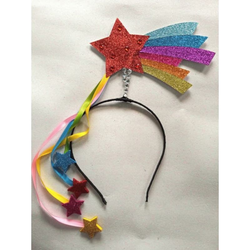 Tiara Carnaval Estrela Cadente Colorida Glitter