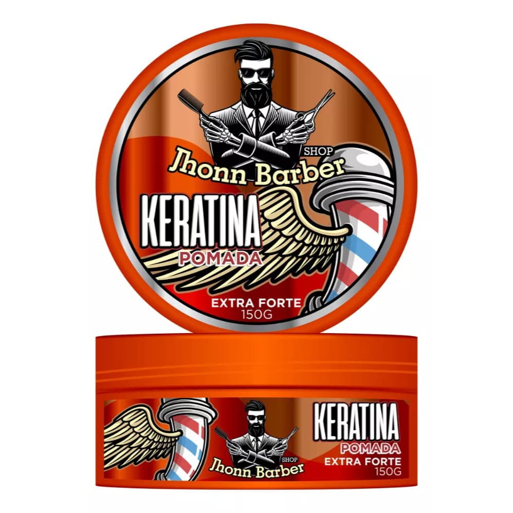 Pomada Cabelo Masculino Keratina Jhonn Barber 150g  &  Perolada Argan 150g  & Cera Modeladora Incolor 150g