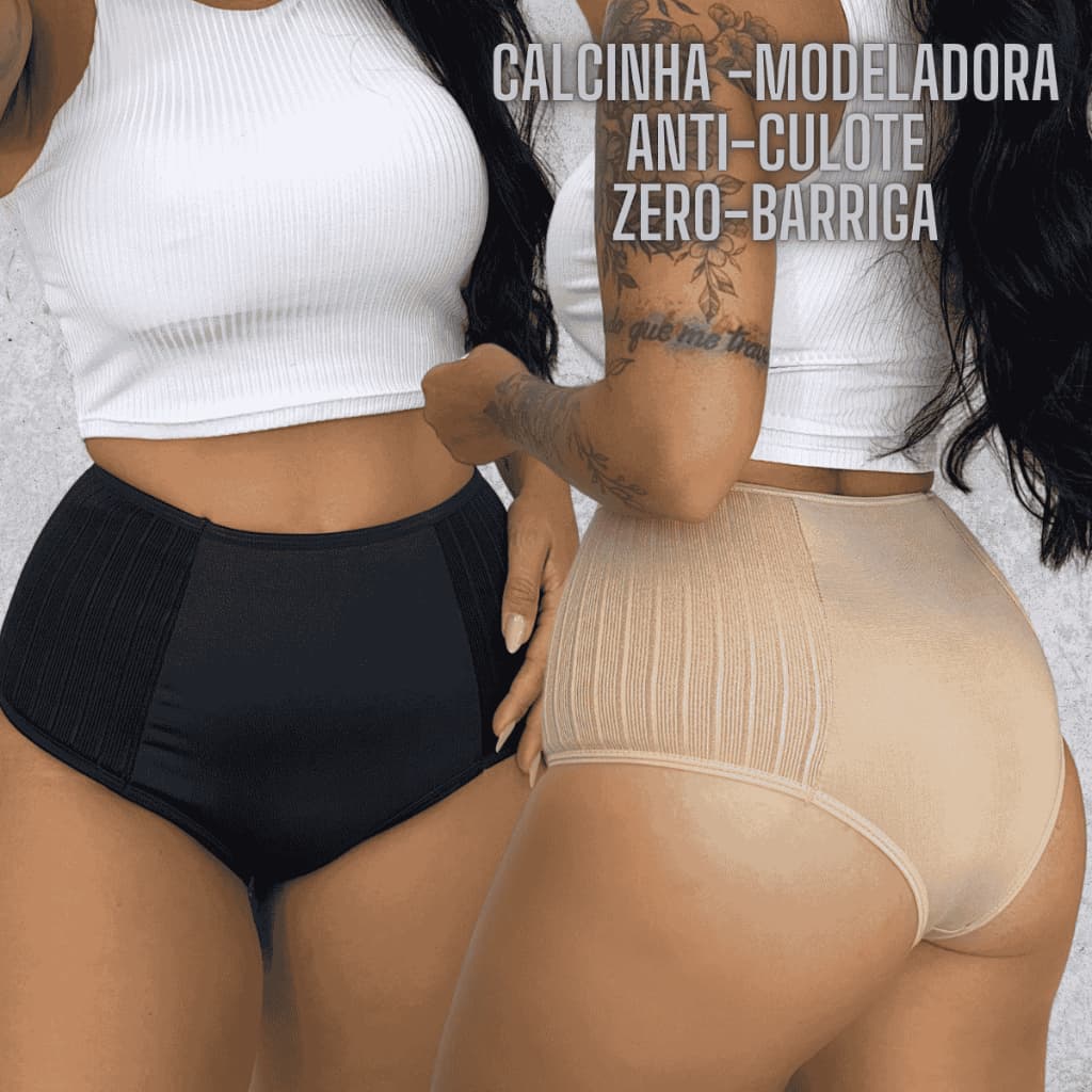 Kit 3 Calcinha Anticulote Segura Barriga Modelo Cintura Alta Pos Parto Conforto