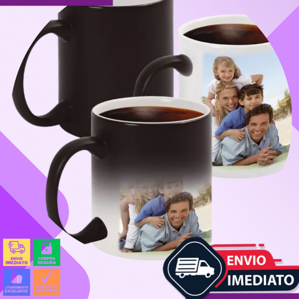 Caneca Personalizada De Porcelana Com Sua Foto foto familia