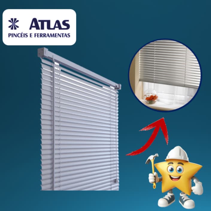 CORTINA PERSIANA HORIZONTAL DE PVC CINZA100x130 e 120x130 ATLAS