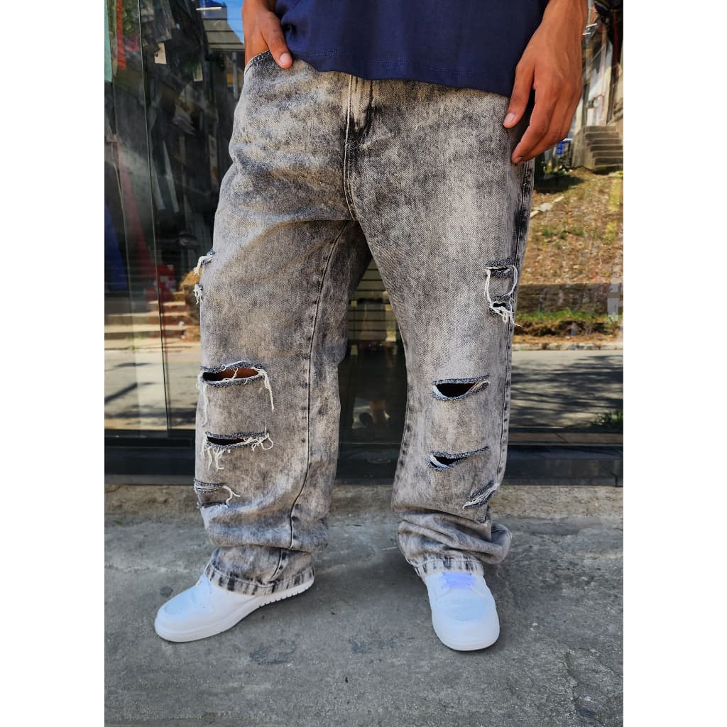 Calça jogador balão boca larga corte reto jeans dazzling original plus size forma grande tamanho 38 ao 56 envio rápido